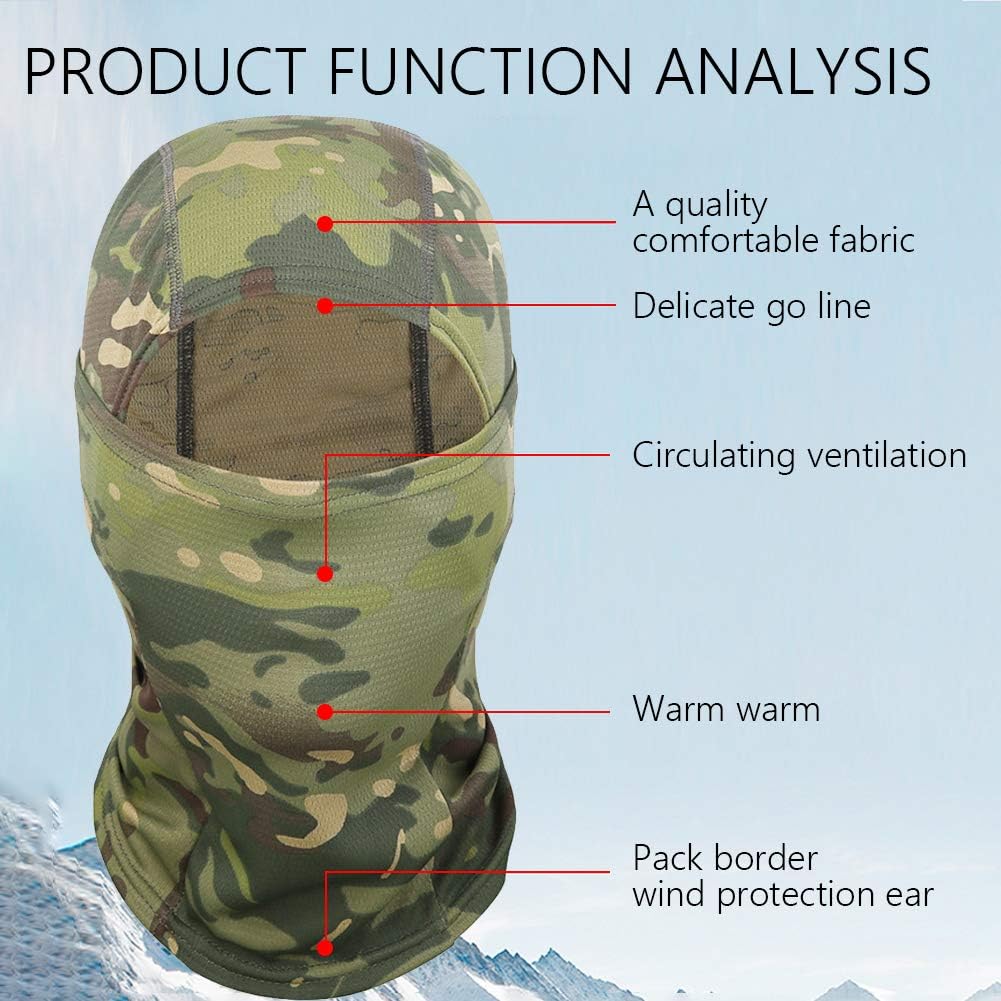 Pasamontañas Camuflaje Balaclava Transpirable para Correr Senderismo Motocicleta
