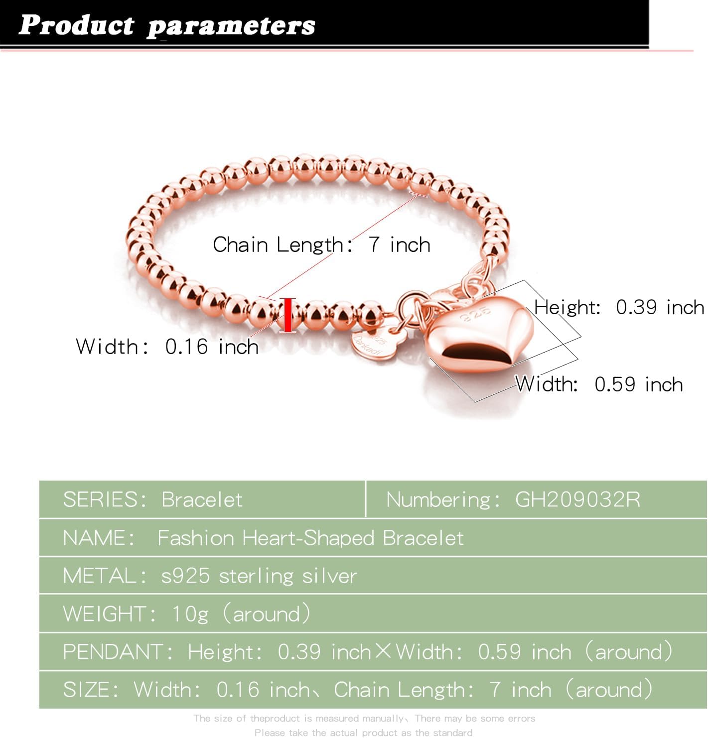 Dankadi Women 925 Sterling Silver Round Bead Bracelet Minimalist 4-6MM 13-21CM Bell and Heart Pendant Prayer Beads Link Chain Bracelet Men Charm Jewelry Gift - Image 4