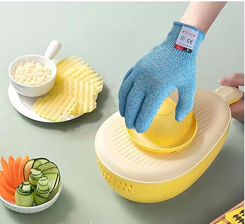Vista 10 de Guantes de corte, 1 par de guantes resistentes a los cortes de grado alimenticio, guantes resistentes a cortes para cocina, pelado de ostras, Gris