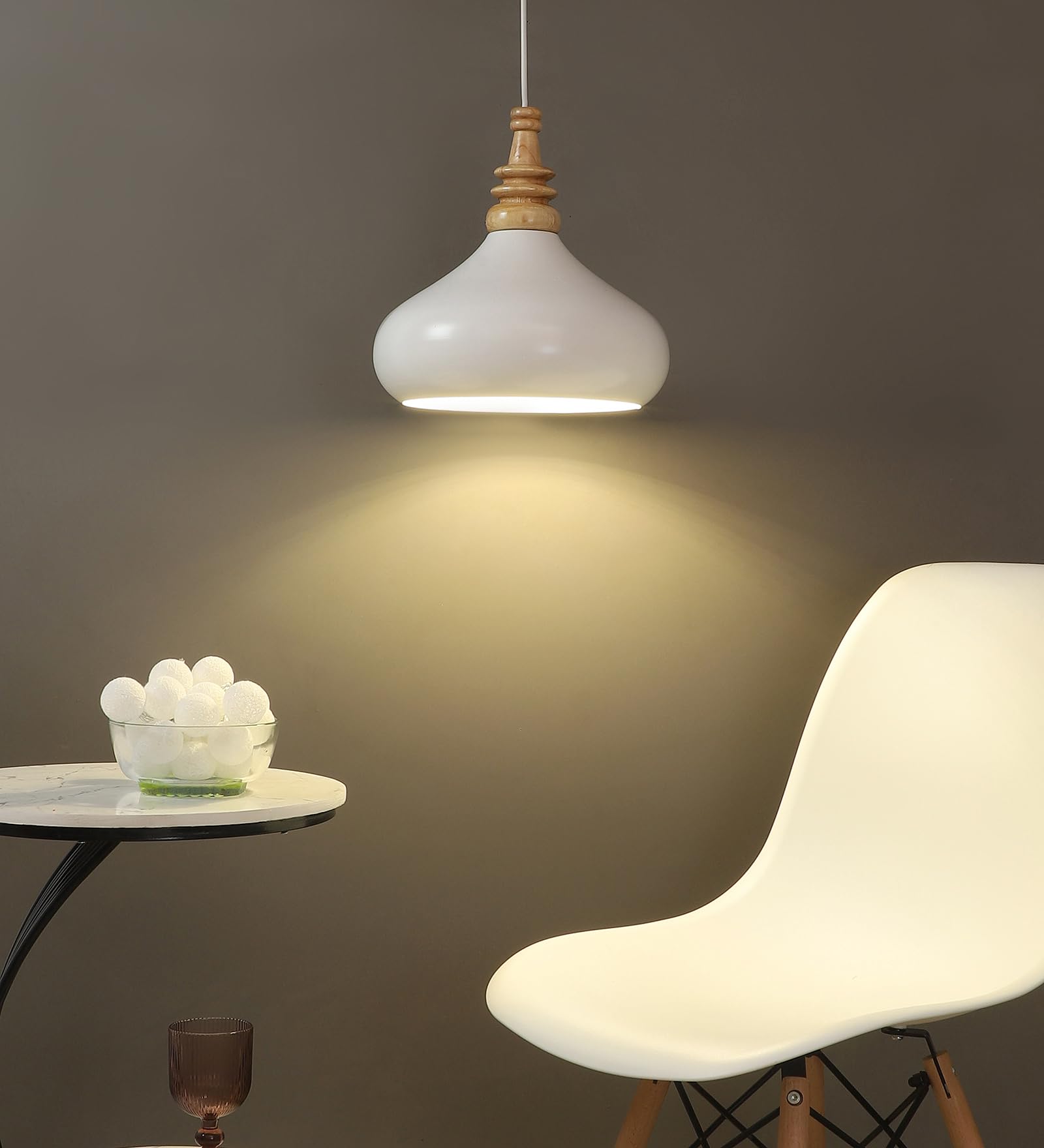 MONI Lights Celling Hanging Light for Room, Table, Holl, Garden House Decoration Pendants Light of Pattern Aluminium White ML-056WHT(Pack of 3)-image-47