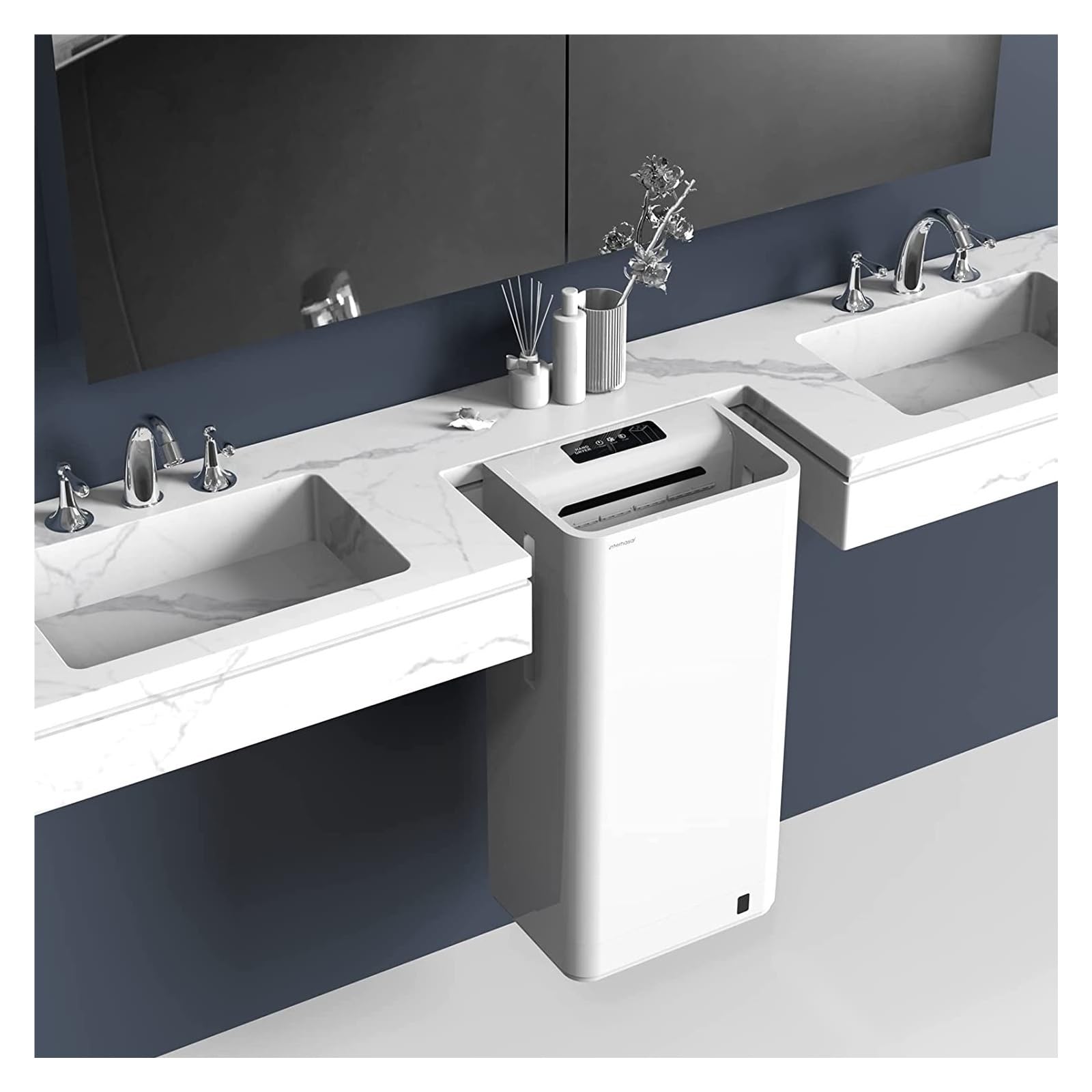 Asciugamani Elettrico, Asciugamani automatici con filtro HEPA Jet Speed ​​Wind 90 m/s for WC da bagno commerciale(Noir)