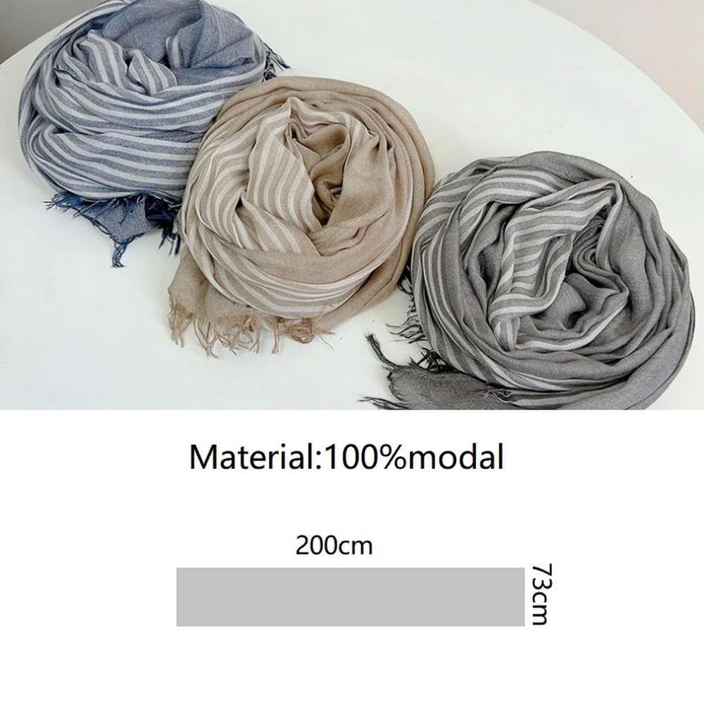 Bufanda de Rayas Modal otoño e Invierno Que Mantiene el Calor, Suave y Agradable para la Piel, para Hombres y Mujeres