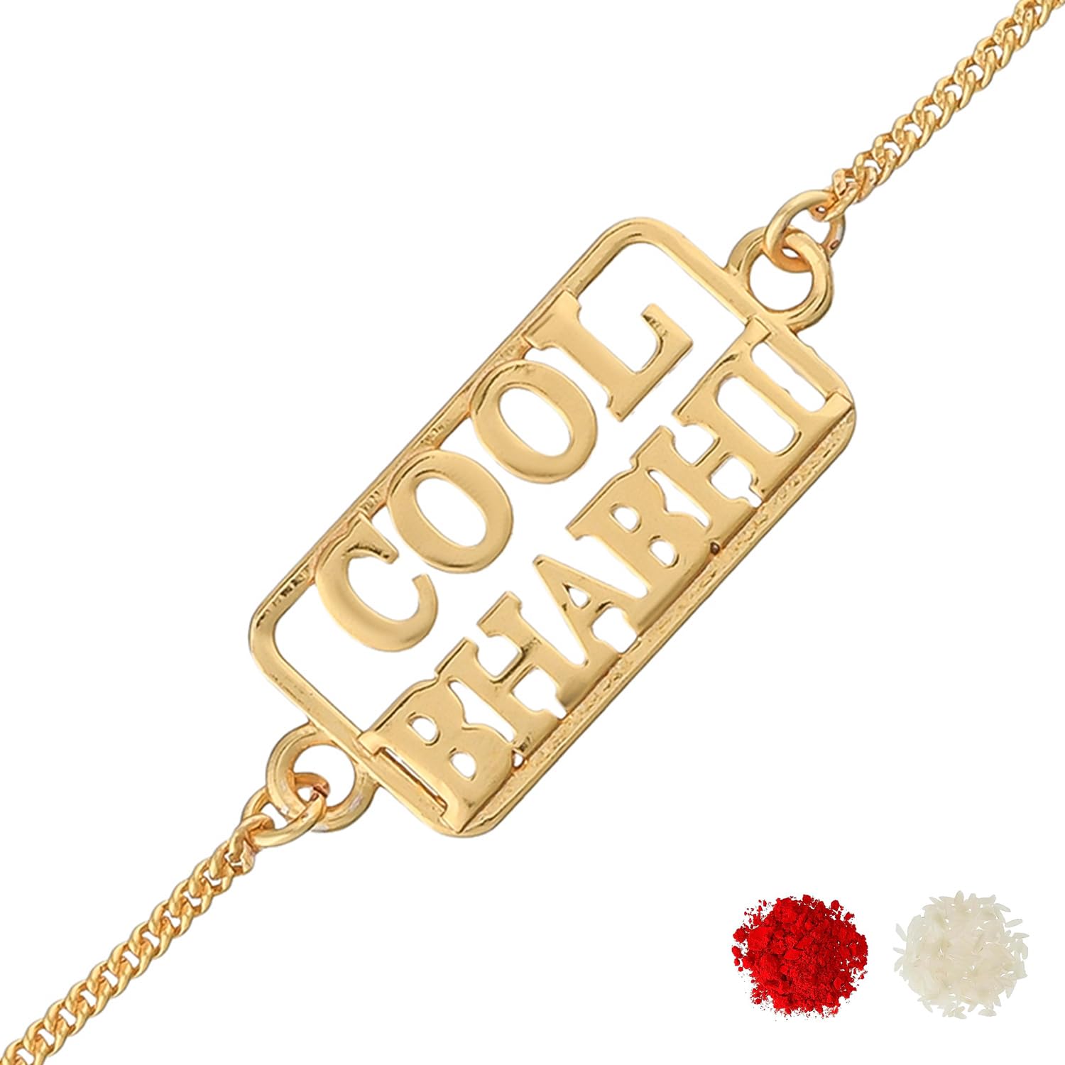 voylla Cool Bhabhi Rakhi Bracelet In Gold Tone|Lumba Rakhi For Bhabhi|Rakhi For Bhabhi|-picture-41