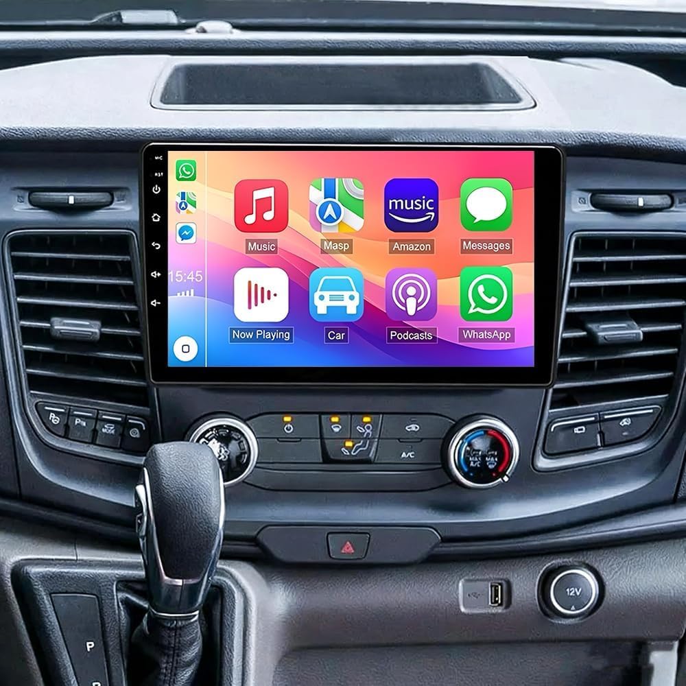 10 inch Android14 Double Din Autoradio pour Ford Transit Custom 2018-2023 avec Wireless Carplay Android Auto, 2+64G Touchscreen Autoradio Bluetooth Headunit GPSNavigation FM/RDS Backup Camera