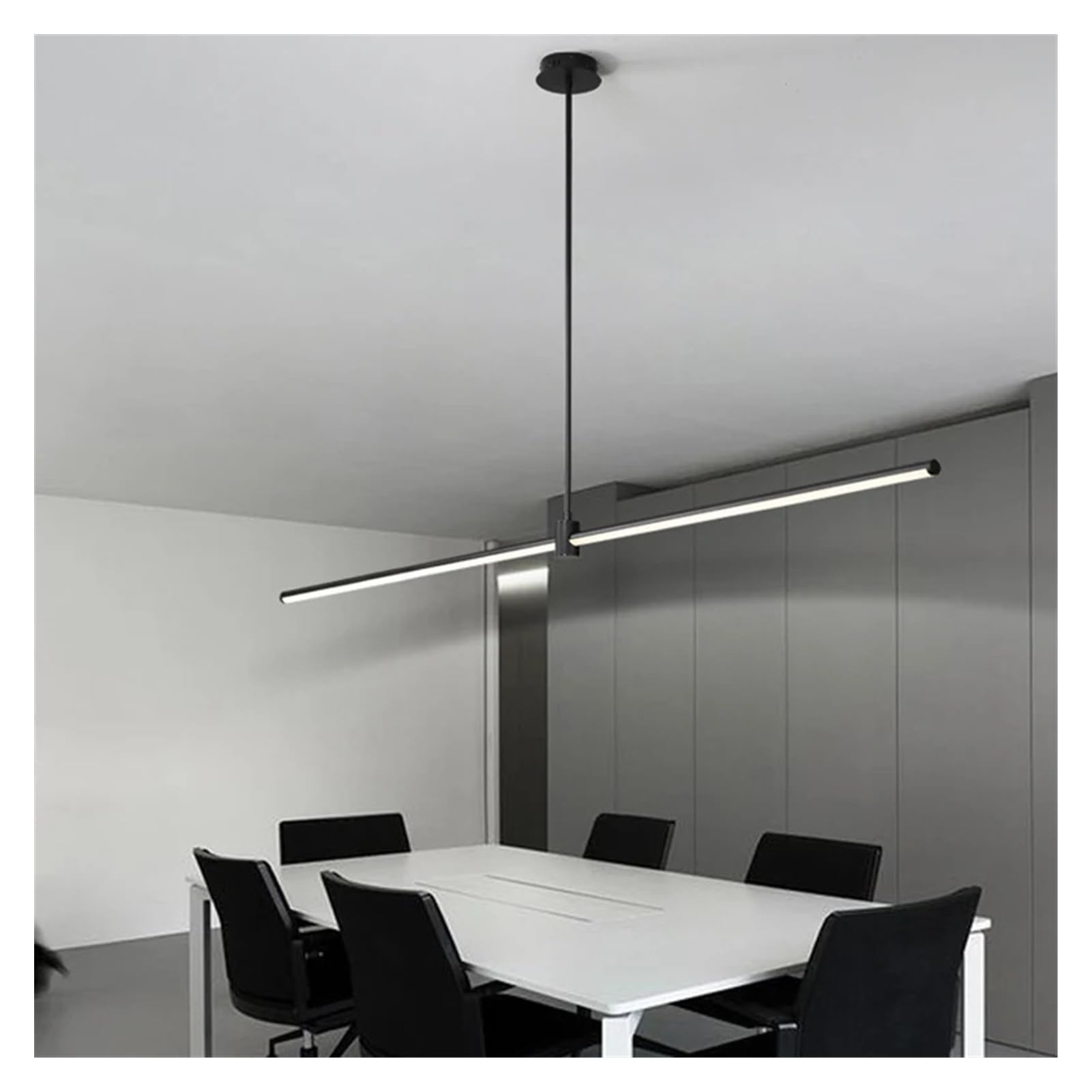 Lampadario a Sospensione lineare Moderno per Ufficio, Tubo a LED a Forma Unica, Ideale per Sala da Pranzo, Hotel, Camera da Letto, Arredamento per Interni (D Oro 9x40cm, Luce Calda)