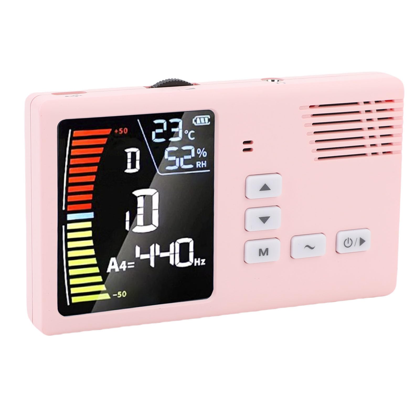 Accordeur de Métronome Accordeur de Métronome Numérique ABS avec Affichage LED Rechargeable 580 MAh Générateur de tonalité d'Accordeur 3 en 1 pour les Joueurs Guzheng Guqin Pipa Erhu (PINK)