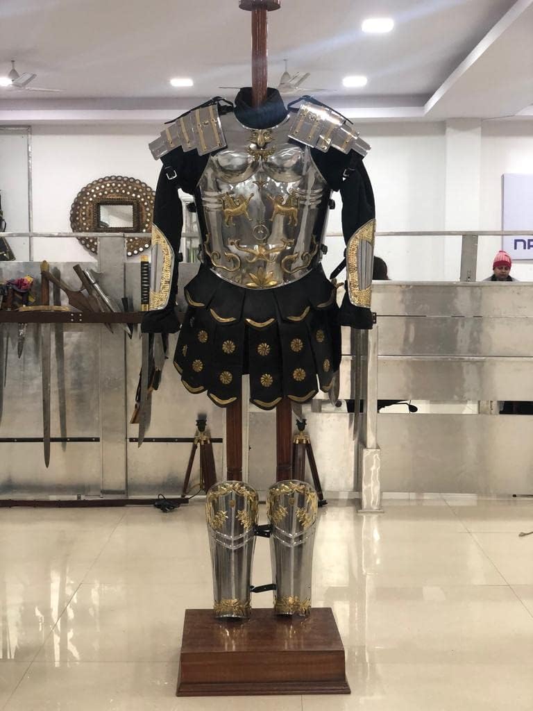 Medieval Armour Greek Muscle Armor Muscular Hunting Ancient Roman Cuirass Weave with Apron Belt