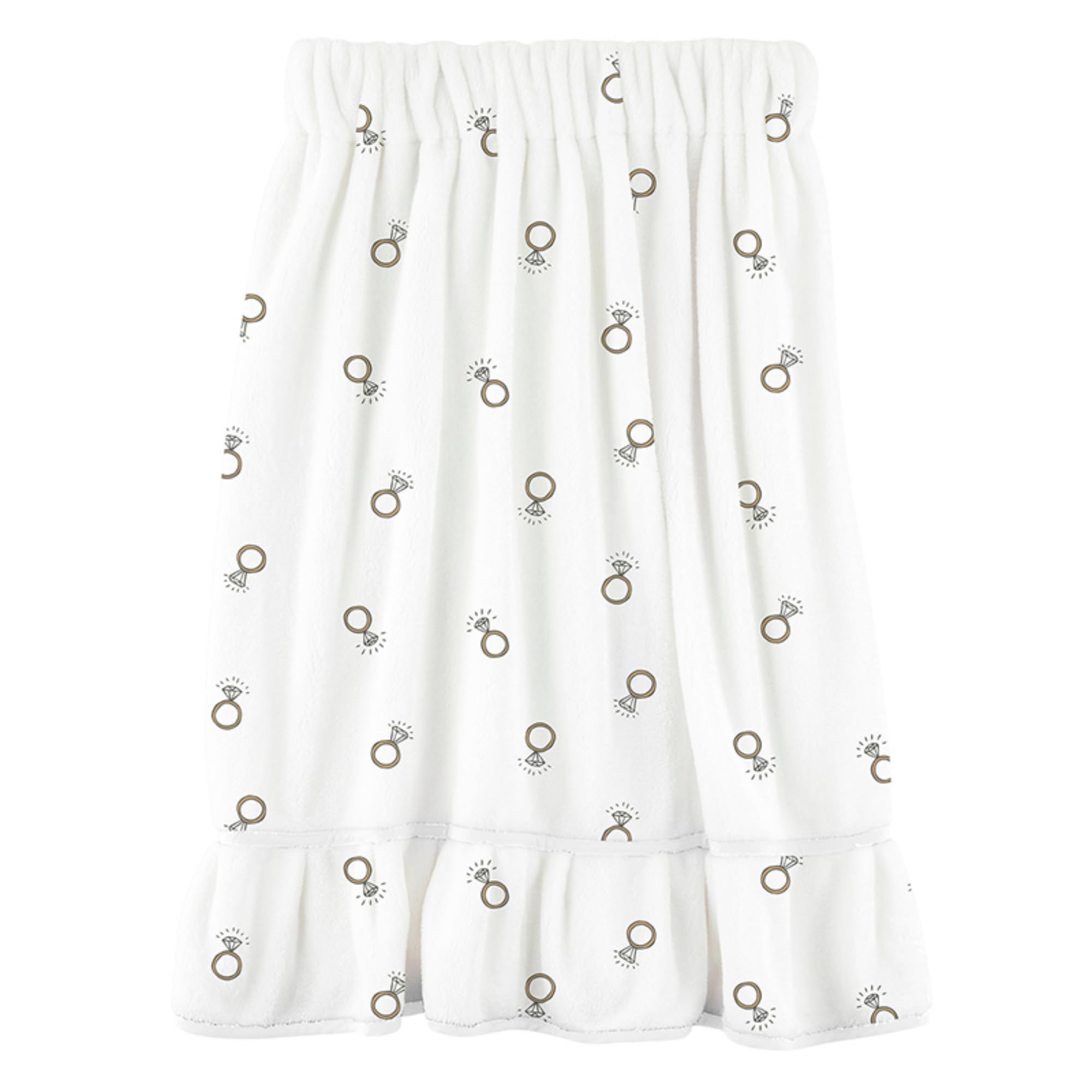 Bella Sleep + Spa Ultra Soft Plush Luxury Spa Shower Bath Wrap with Adjustable Closure, One Size, White Rings
