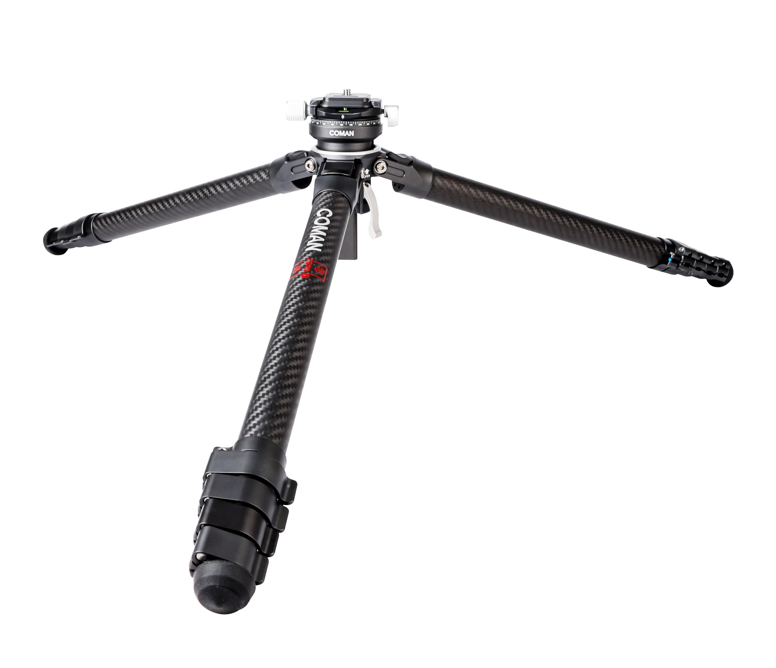 Treppiede per fotocamera, COMAN Zero Y in fibra di carbonio con testa a sfera panoramica a 360° e treppiede video per tutte le fotocamere DSRL, treppiede leggero a colonna centrale fino a 18 kg