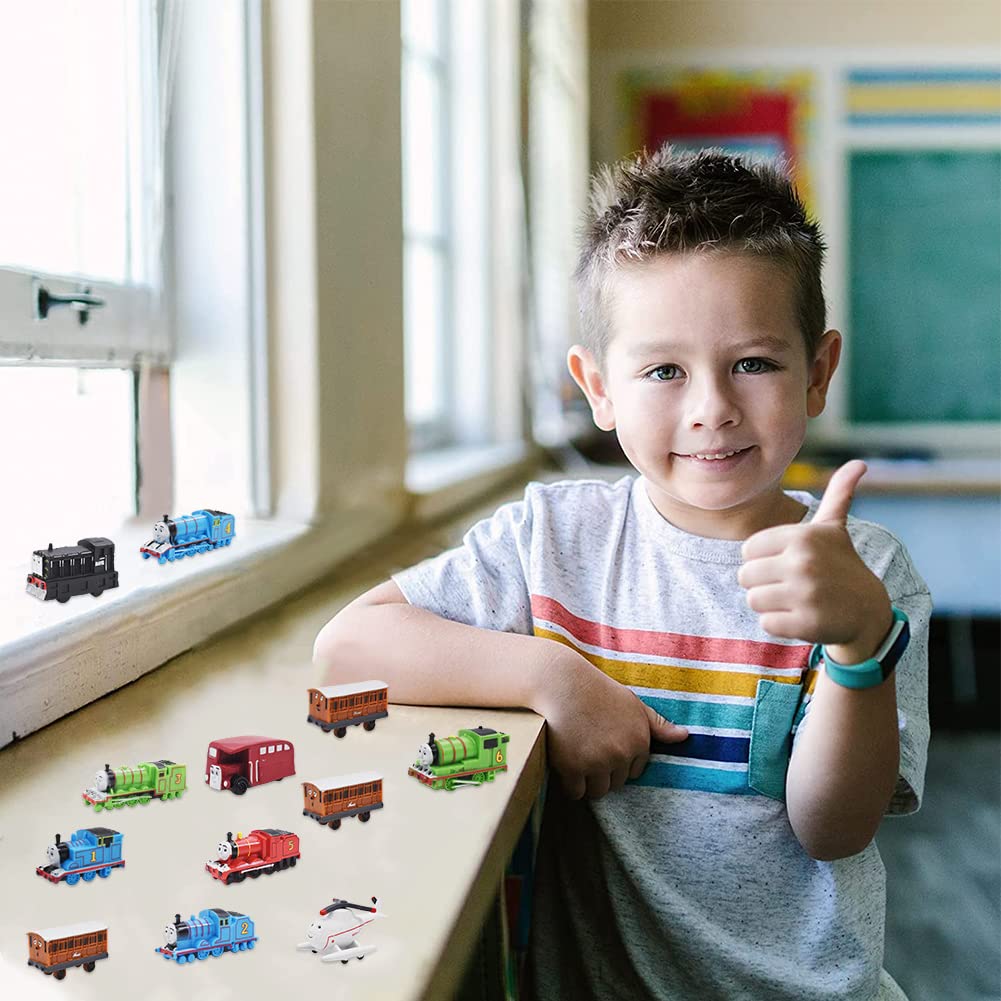 IOSCDH – Set De 6 Trains Magnétiques En Bois Et Plastique, Figurines Thomas Et Amis, Décoration De Gâteau Anniversaire