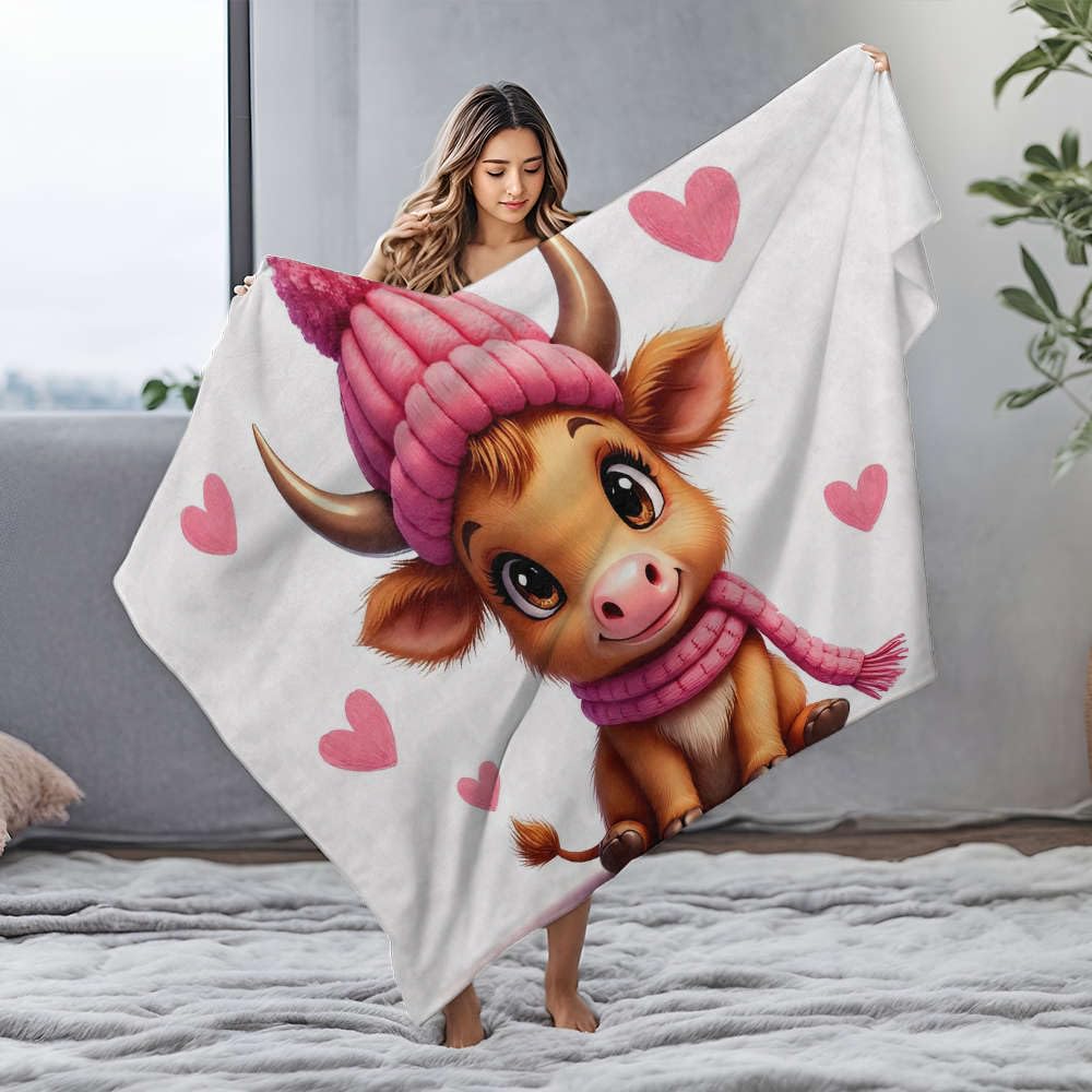 Couverture flanelle vache mignonne pour vos soirées cocooning et moments de lecture
