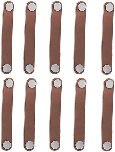 Miniatura 1 de JANOMI Drawer KnobsCabinet Door Cupboard Handles10 perillas de Cuero manijas Retro para armario maleta armario de vino caja de Regalo de Madera caja