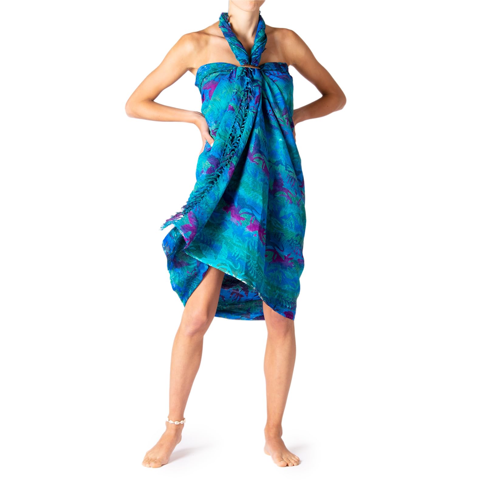 Panasiam Women's B112 Blue Sarong L