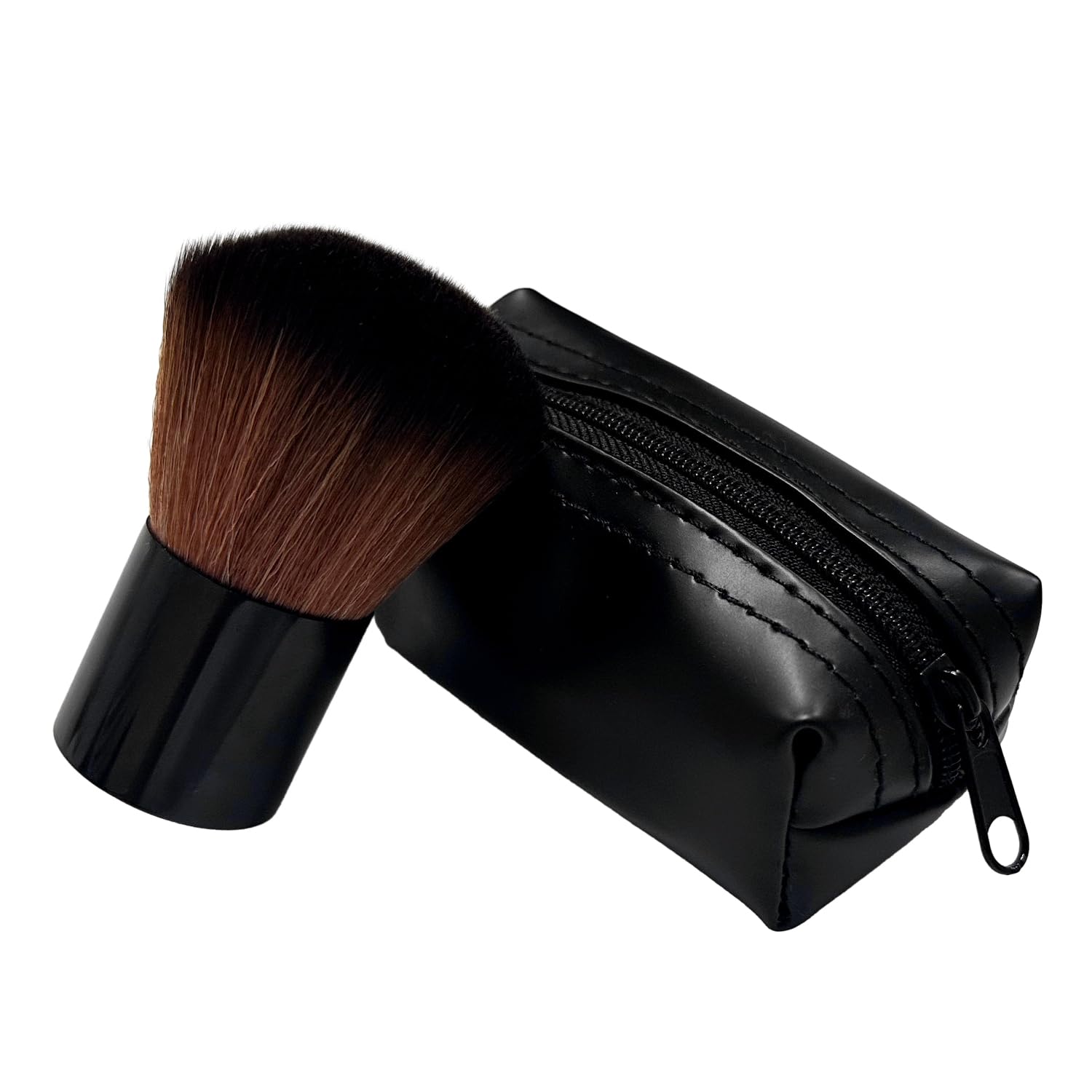 1 pincel en forma de seta con 1 bolsa de almacenamiento, brocha de maquillaje negra para base de maquillaje, suave y esponjosa, brocha de maquillaje facial, brocha para colorete, brocha de maquillaje