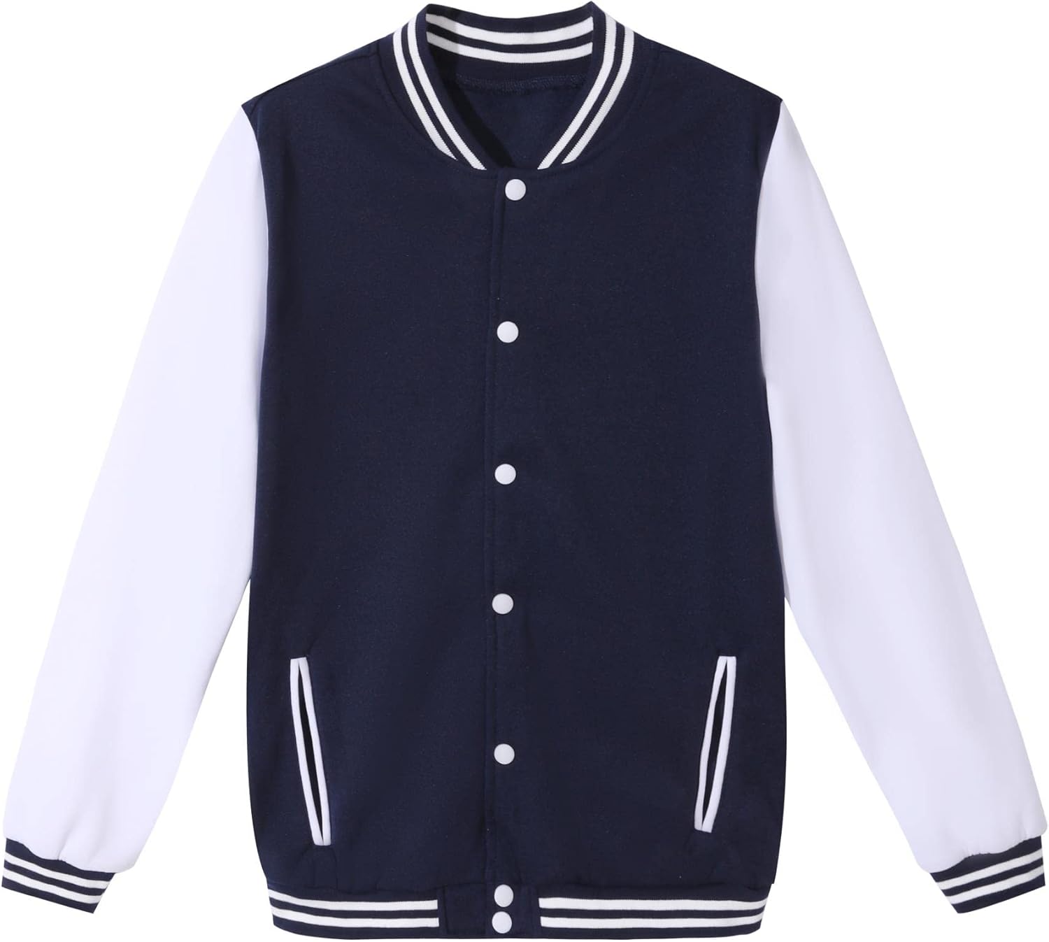Mowbeat Women Baseball Jacket Varsity Uniform Unisex Adult Long Sleeve Casual Loose Cardigan Men's Track Jacket