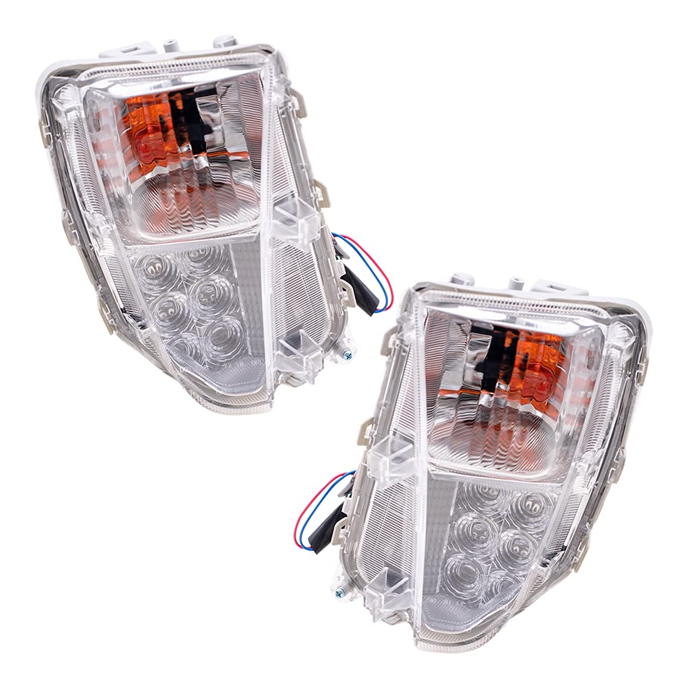 Brock Replacement Pair Set Turn Signal Lights Compatible with 2012-2015 Prius & Prius Plug-In Front w/Daytime Running Lamps 81521-47060 81511-47060 8152147060 8151147060
