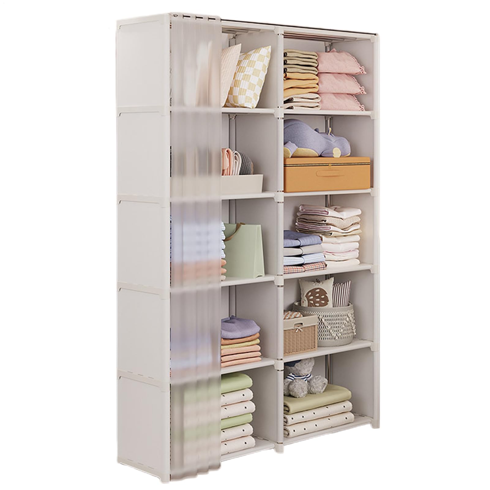 Armadio Guardaroba Portatile, Armadio Antipolvere Guardaroba | Scaffale Organizzatore In Tessuto Con Ripiani, Scaffale Multistrato Per Dormitorio