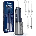 Onlyone Water Dental Flosser Pick for Teeth 300ML Portable Oral Irrigator Rechargeable Travel Irrigation Cleaner Cordless Electric Flossing Machine for Teeth Cleaning Power Flossers IPX7 Waterproof
