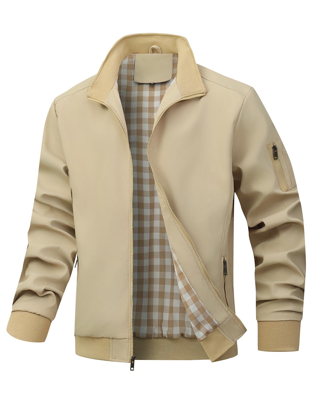 Wizoat Men's Bomber Jacket Lightweight Casual Windbreaker Jackets Zip Up Coat