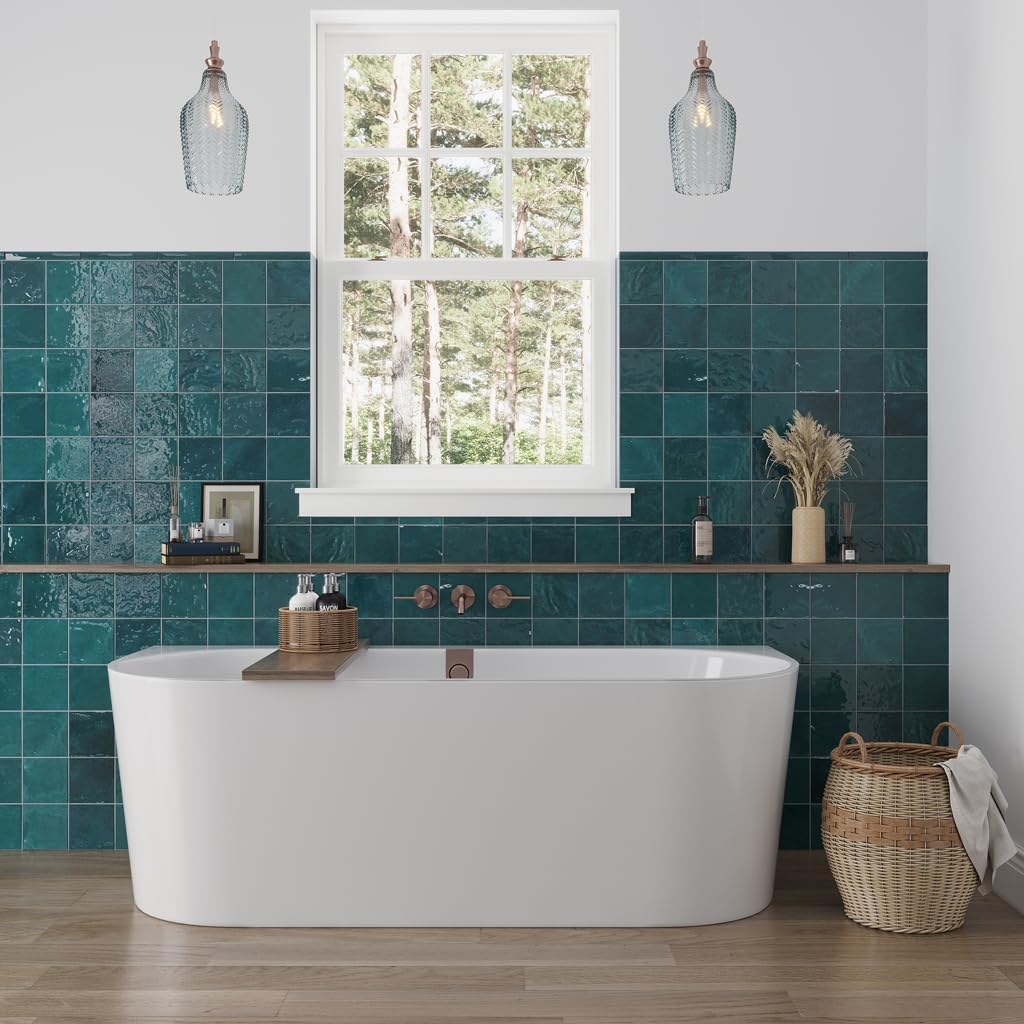 5.2" x 5.2" Ceramic Tile for Kitchen, Bathroom or Wall Panel (10.72 Sq ft- Box of 57 Tiles)