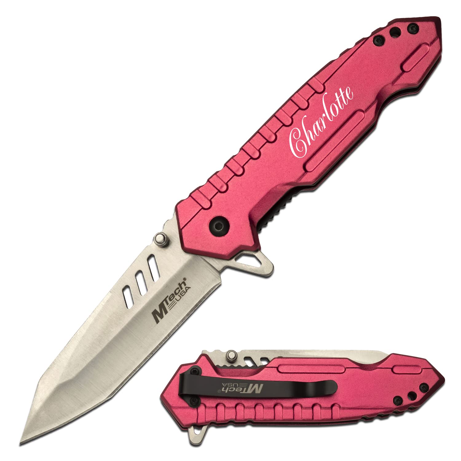 GIFTS INFINITY Custom Personalized Knife Metal Folding Pocket (Pink)