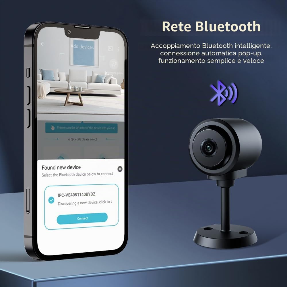 Mini Telecamera Spia Nascosta BSLVWG HD 1080p Con WiFi E Bluetooth | Visione Notturna, Rilevamento Movimento E Angolo Grandangolare | Controllo Da App Per Sicurezza Interna