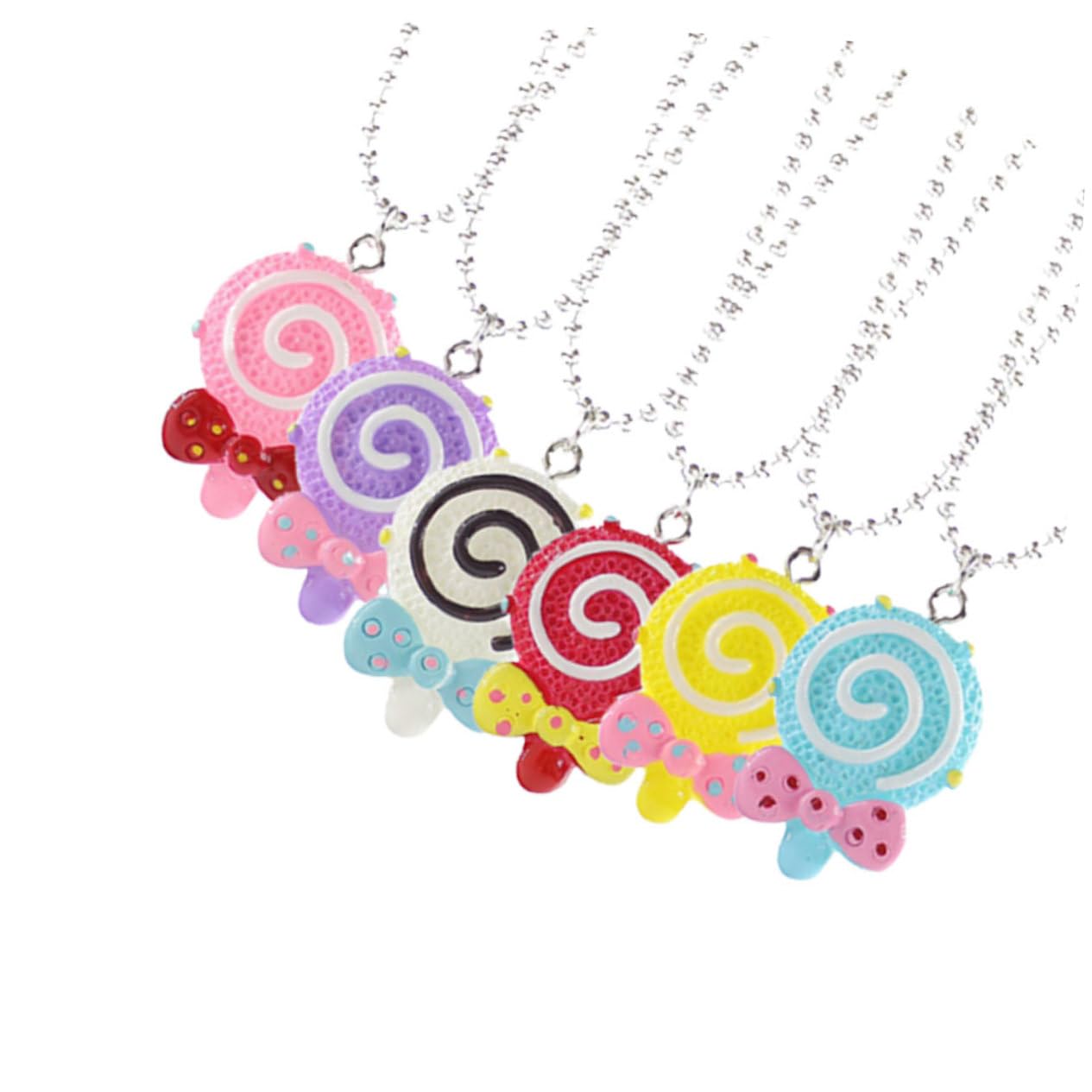 WHAMVOX 6Pcs Lollipop Shaped Necklace for Party Accessories Unique Design for Festivals and Holidays and Easy to Match Outfits