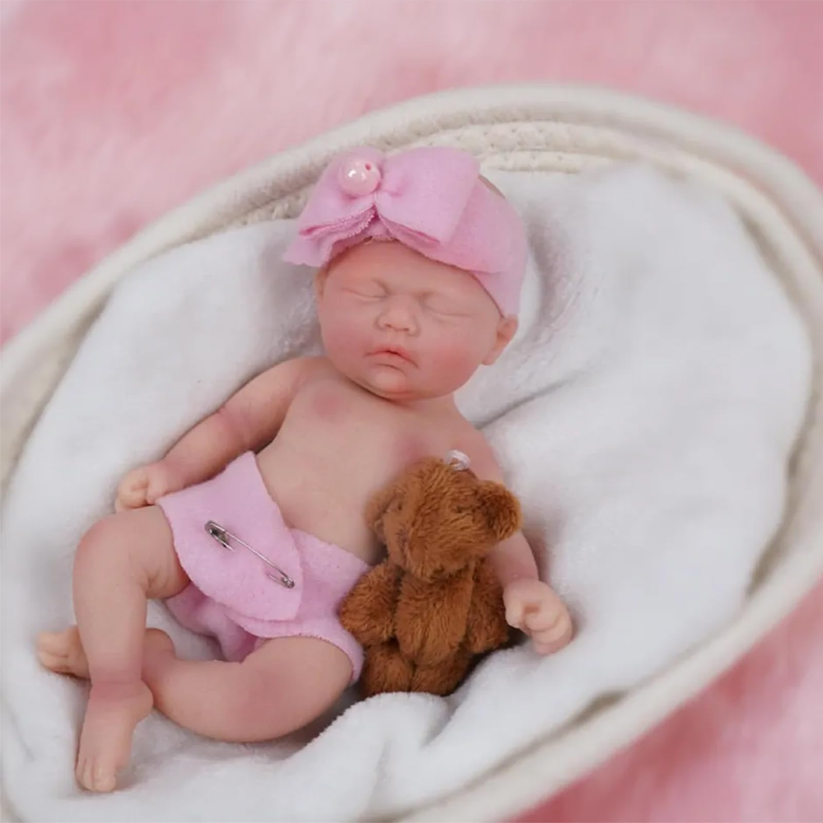Mire ＆ Mire Reborn Baby Dolls 12'' Platinum Full Silicone Baby Doll Realistic-Newborn Baby Dolls Girl That Look Real Sleeping Baby Doll fo 並行輸入品 Mire \u0026 Mire Lifelike Reborn Baby Dolls - 17-Inch Realistic Newborn