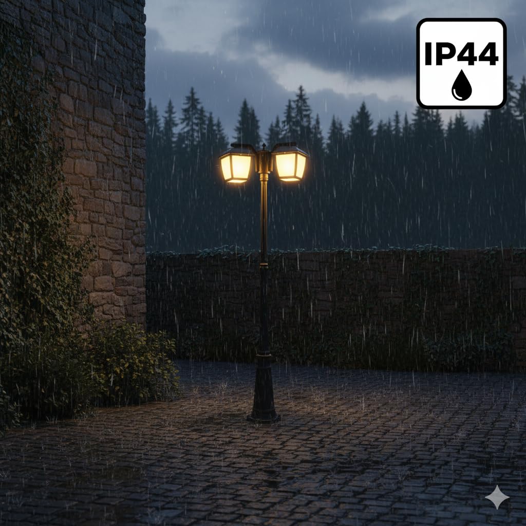 M Ledme - Farol Plus de Exterior Serie House – IP44 Impermeable, Casquillo E27, Lámpara de Pared Negra de Acero y Cristal para Jardín, Terraza o Entrada (Bombilla No Incluida)