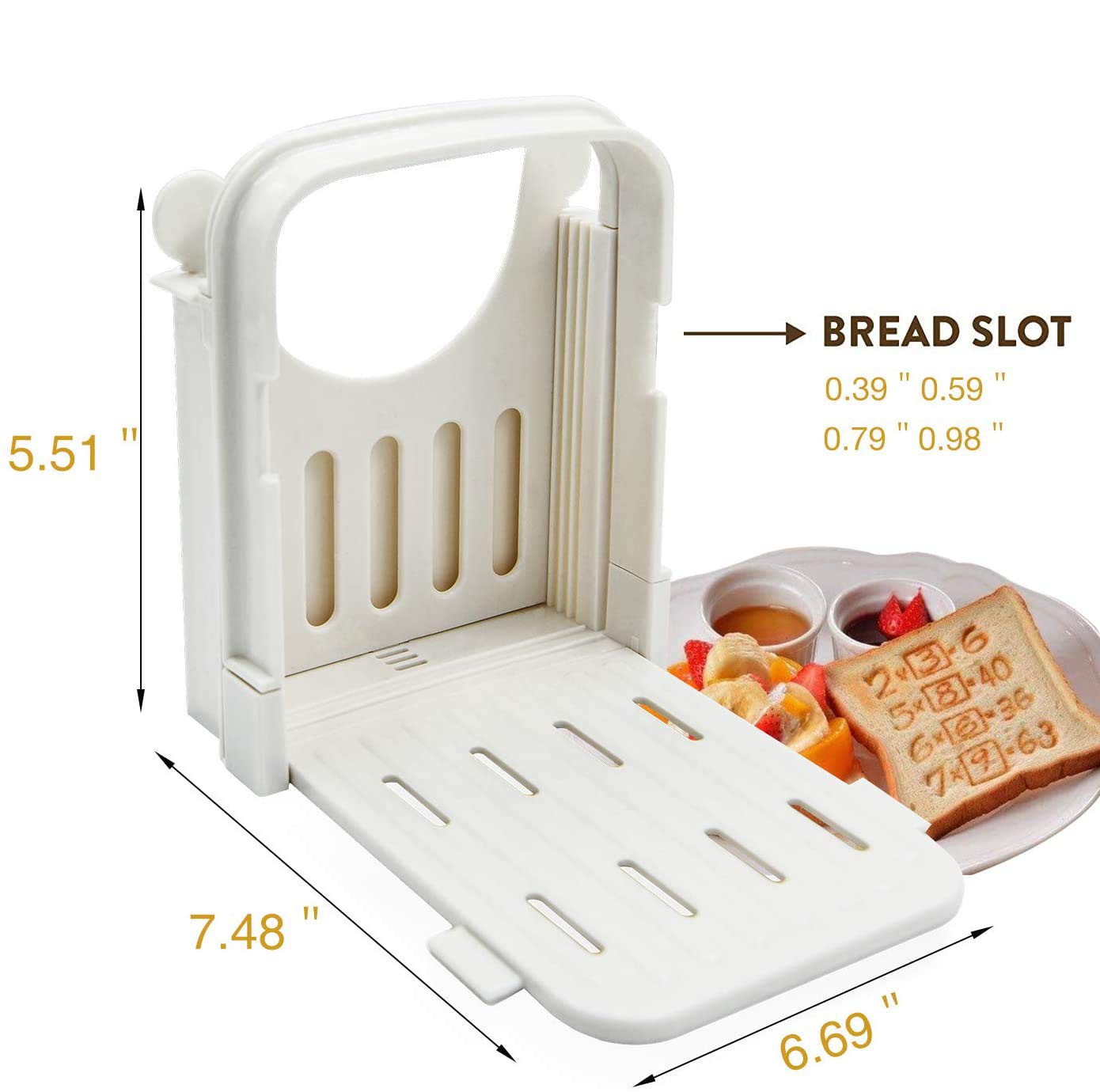 Bread Slicer And 2 in 1 DIY Cake Slicer Sandwich Maker Toast Slicing Machine Folding and Adjustable Thicknesses Bread Cutter(Pink)