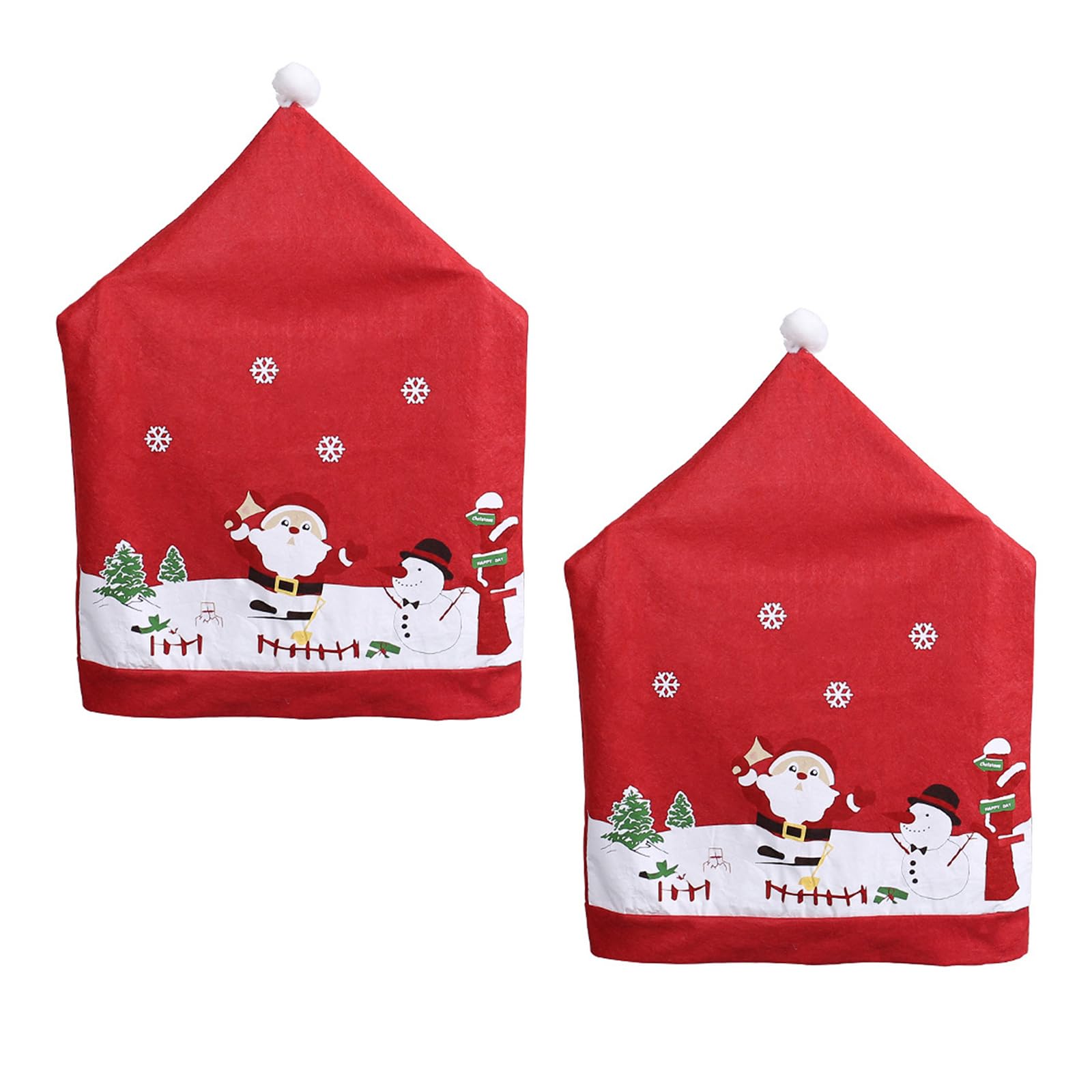 Buxuaaaa Santa Design Chair Covers Easy Install Nonwoven Fabric for Seasonal Home Restaurant Holiday Decor Santa Print Chair Cover