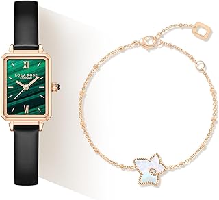 Lola Rose Dainty Women's Wrist Watch with Exquisite Malachite Bead Bracelet