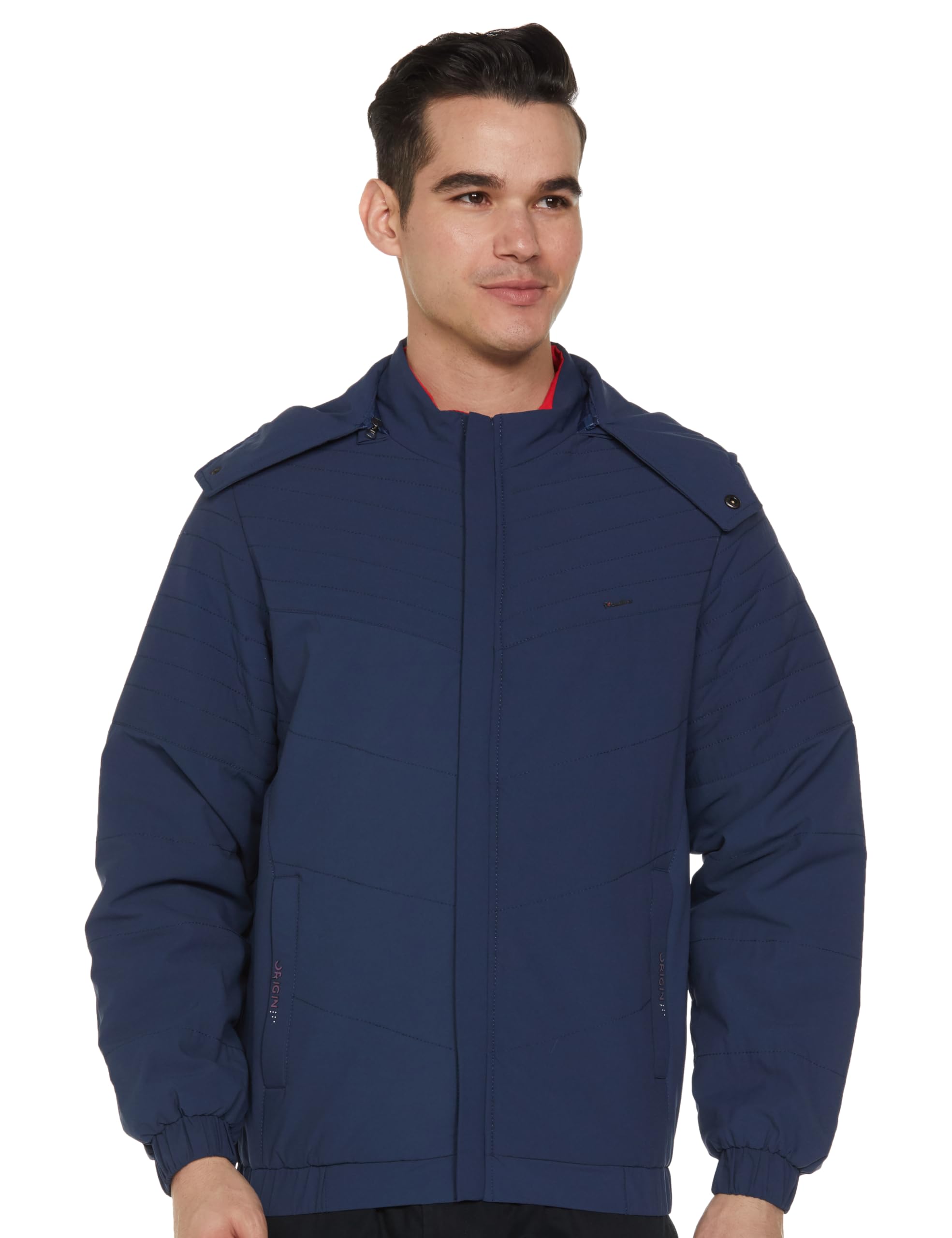 qube by fort collins Men's Regular Fit Fashionable Bomber Jacket with Detachable Hood - Winter Warm, Insulated, and Stylish Design-picture-37
