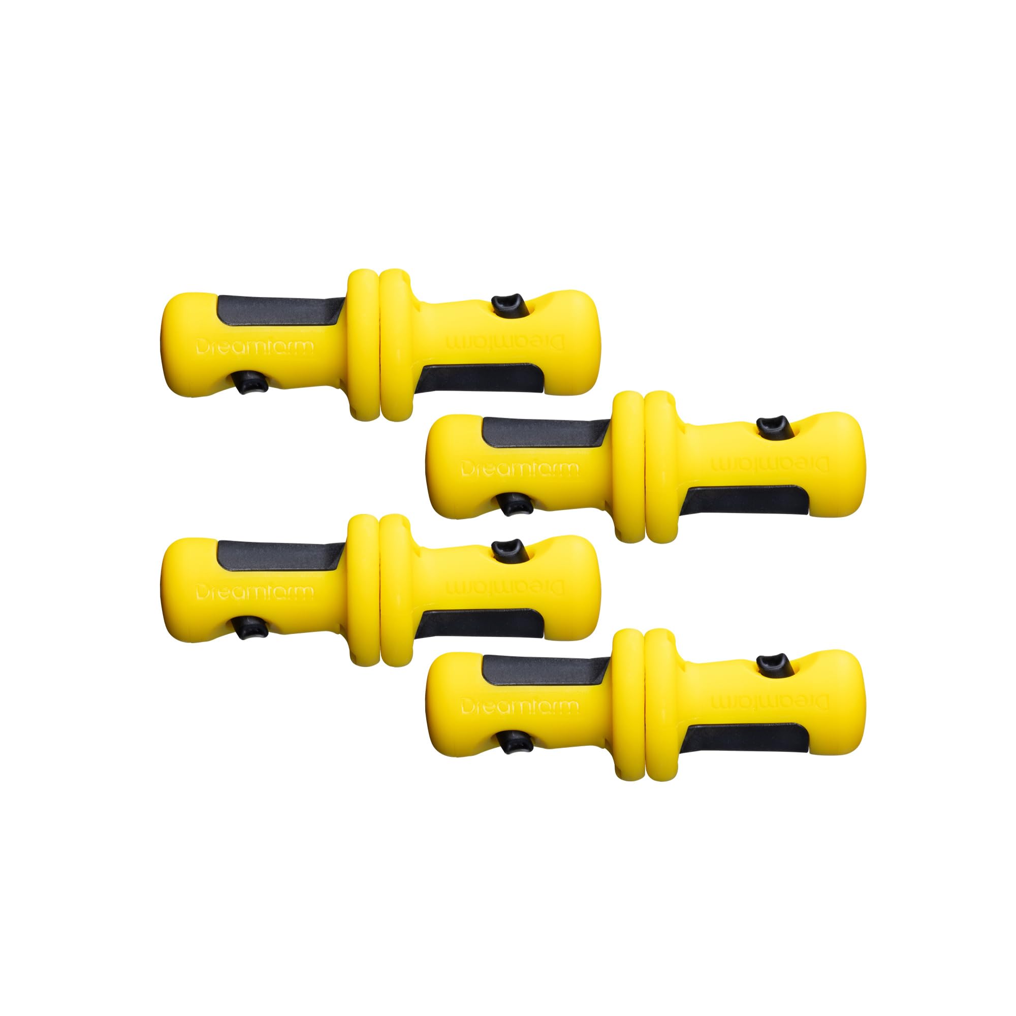 Dreamfarm Lockorns Super Secure, Easy-to-use, & Mess-Free Anchor-Lock Corn Cob Holders, Corn Forks - Pack of 4 Pairs, Yellow/Black