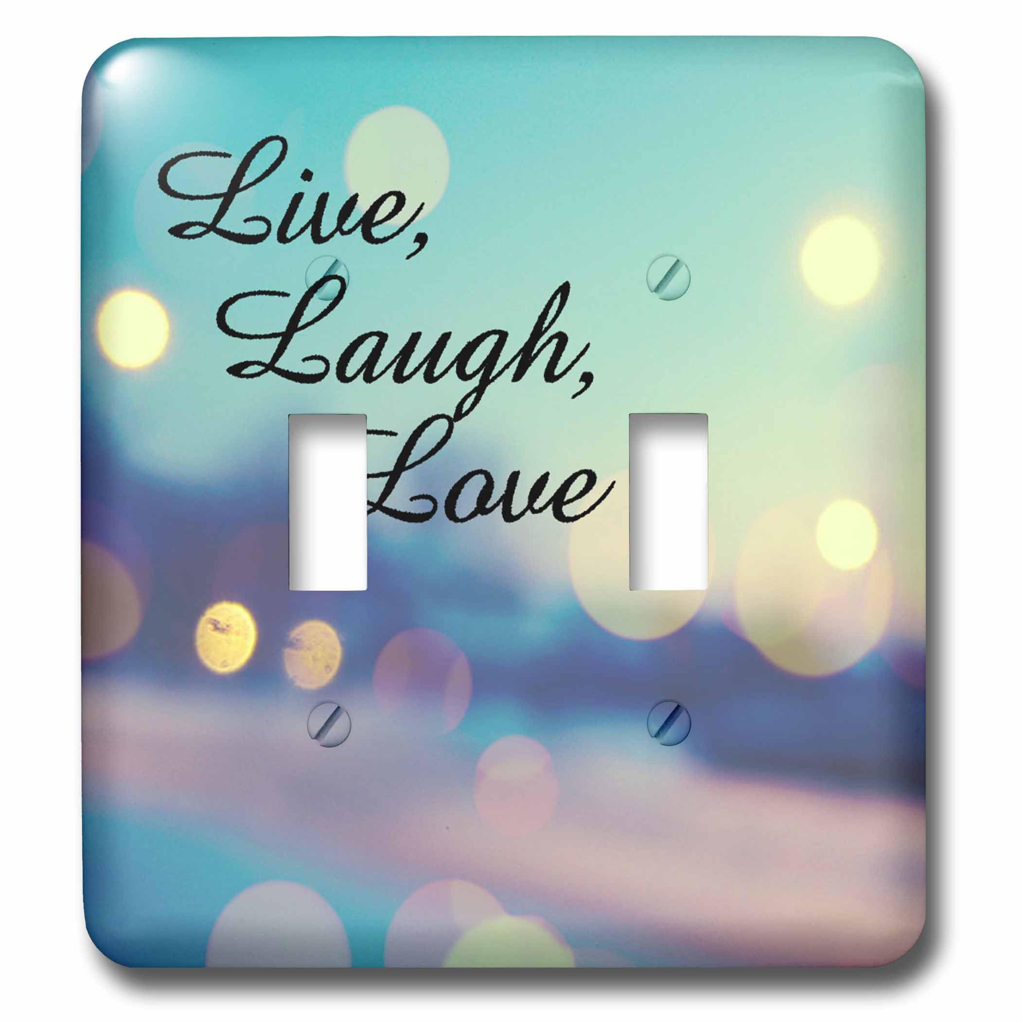 Interrupteur double à bascule 3dRose Lsp_164014_2 décoration murale Live Laugh Love