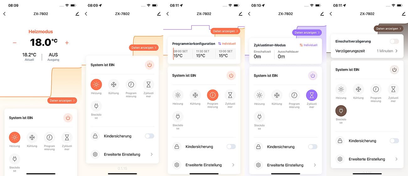 revolt Termostato Wi-Fi Alexa: Set da 2 Termostato Wi-Fi per prese, per dispositivi di riscaldamento e climatizzazione, App (presa termostatica con sensore, presa smart home, LAN)