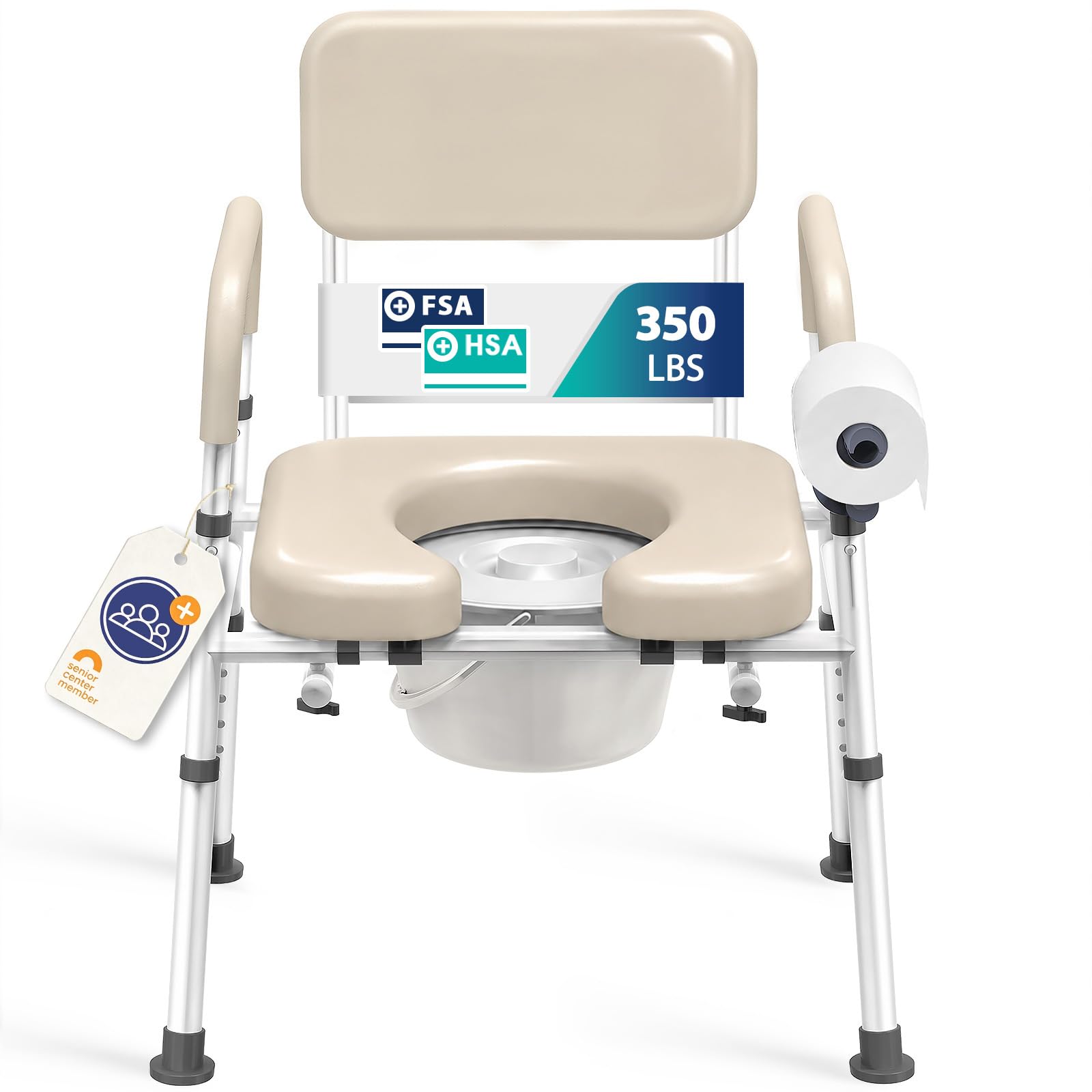 Portable Bedside Commode for Seniors & Adults -1