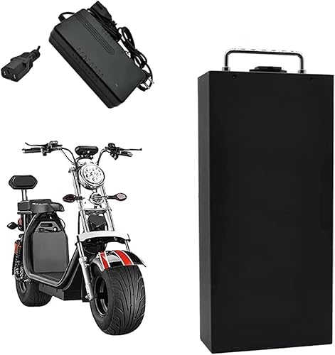 OXEXE Batería de litio para bicicleta eléctrica de 60 V batería de litio 18650 con cargador rápido de 672 V y BMS de 30 A para bicicletas eléctricas