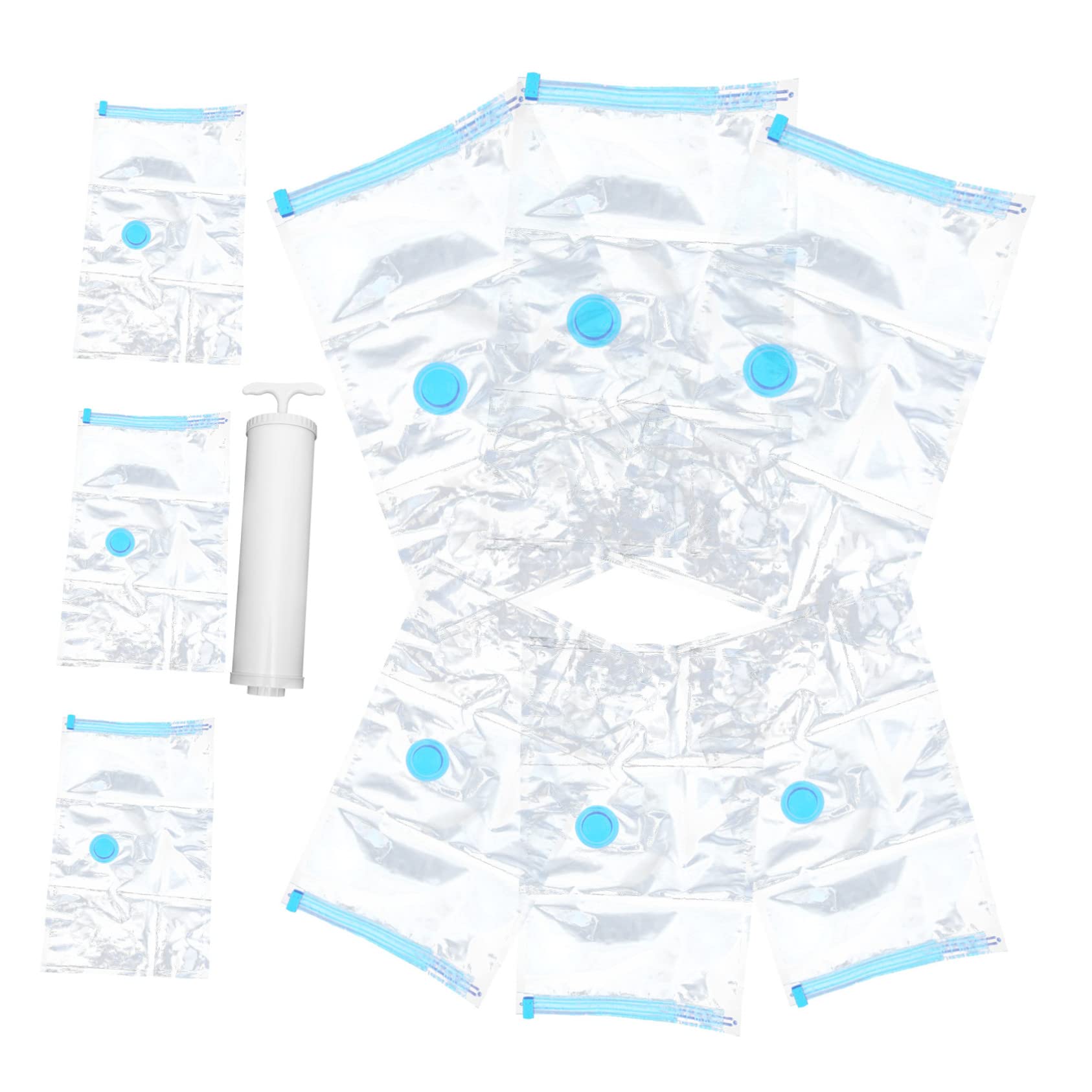 GLEAVI 1 juego Bolsas de Almacenamiento al Vacío Reutilizables con Bomba Manual Juego para Ropa Edredones y Espacio y Protege