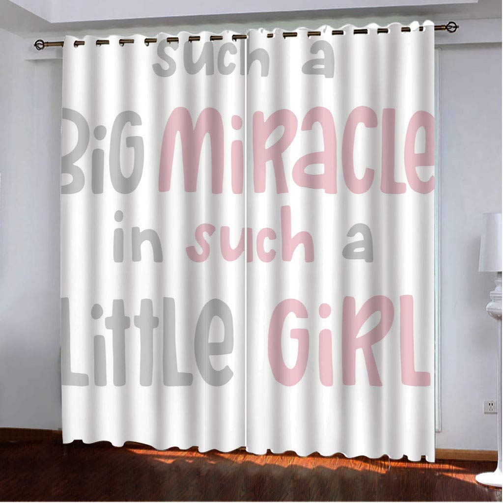 Gardinen Blickdicht Vorhänge 2er Set mit Ösen und Raffhalter, Morbuy 3D Drucken Modern Verdunkelungs Thermo Vorhänge Vorhänge-Set für Wohnzimmer Schlafzimmer Kinderzimmer (140x245cm *2,Buchstaben)