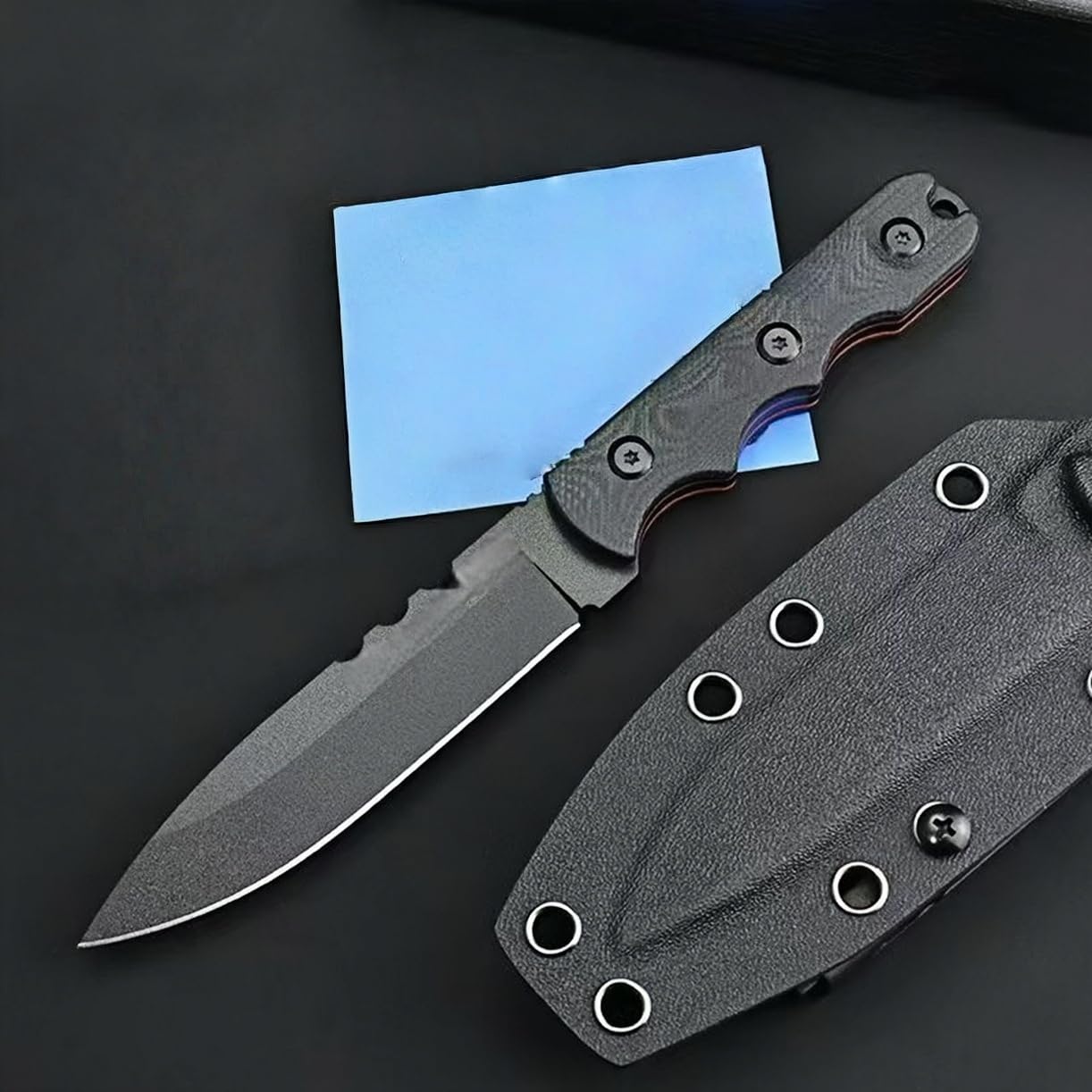 Generico TEERMA AS1 Forgiatura integrata fixed blade Coltello multiuso, Utilizzato principalmente per campeggio, caccia, pesca, esplorazione della giungla, escursionismo