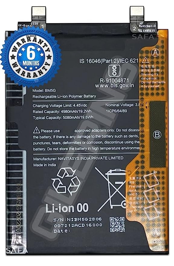 Image of Original BM5G Battery for Poco X4 GT 22041216G 5080mAh Battery with 6 Month Warranty**(G308)