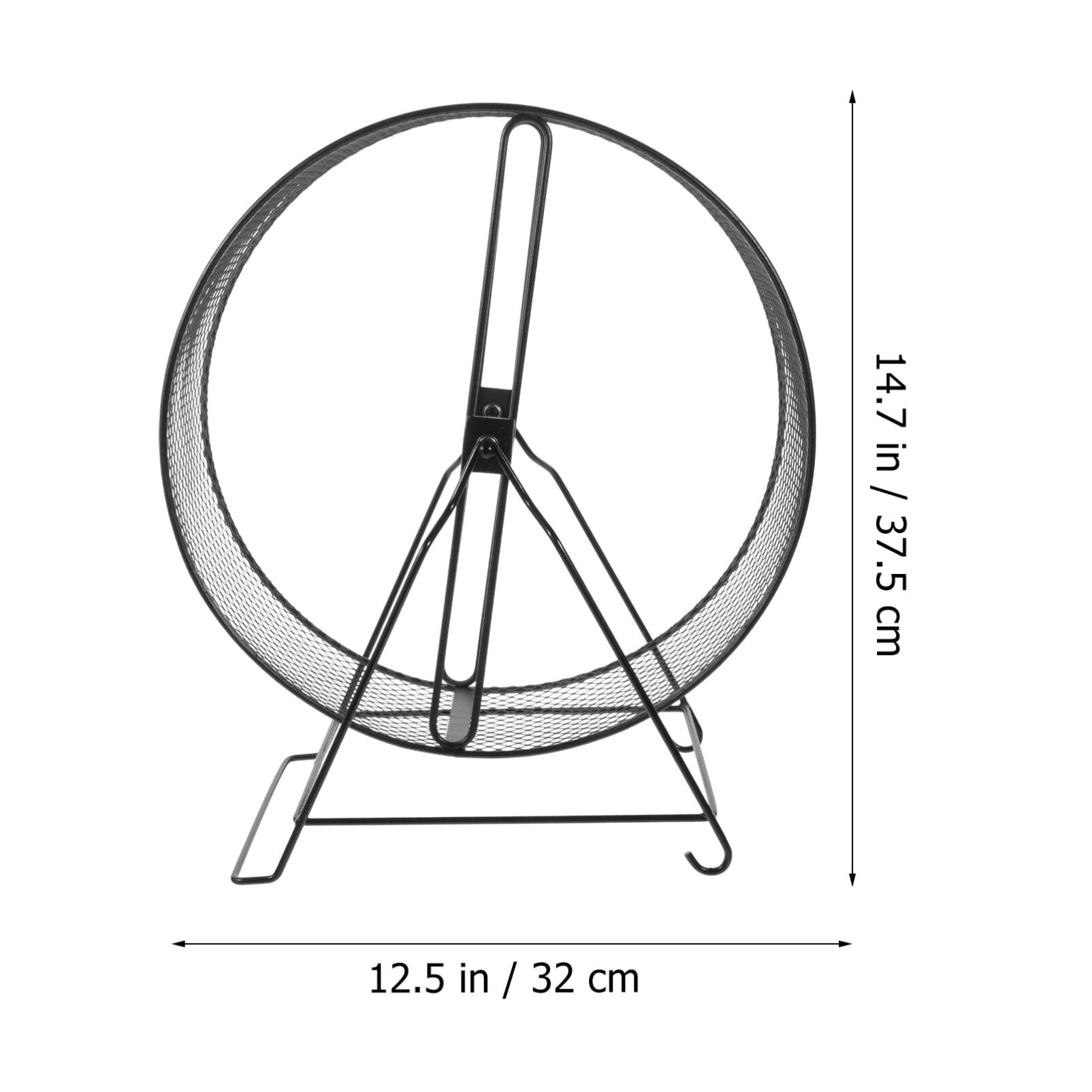 Rueda de Correr Silenciosa para Hámster con Soporte y Tornillo | Hierro Negro, para Mascotas Pequeñas, Ejercicio Diario, Uso en Jaula, Accesorio con Rack