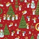 Entertaining with Caspari The Spirit of Christmas Continuous Gift Wrapping Paper Roll, 8-Feet, Red