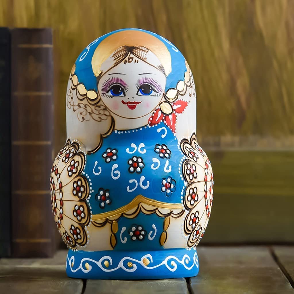 Matrioszka Russische Nesten Poppen Meisje Patroon 15 Pc Matryoshka Stapelen Geneste Set Houten Handgemaakte Baboushka Nesten Poppen voor Kinderen zabawny prezent
