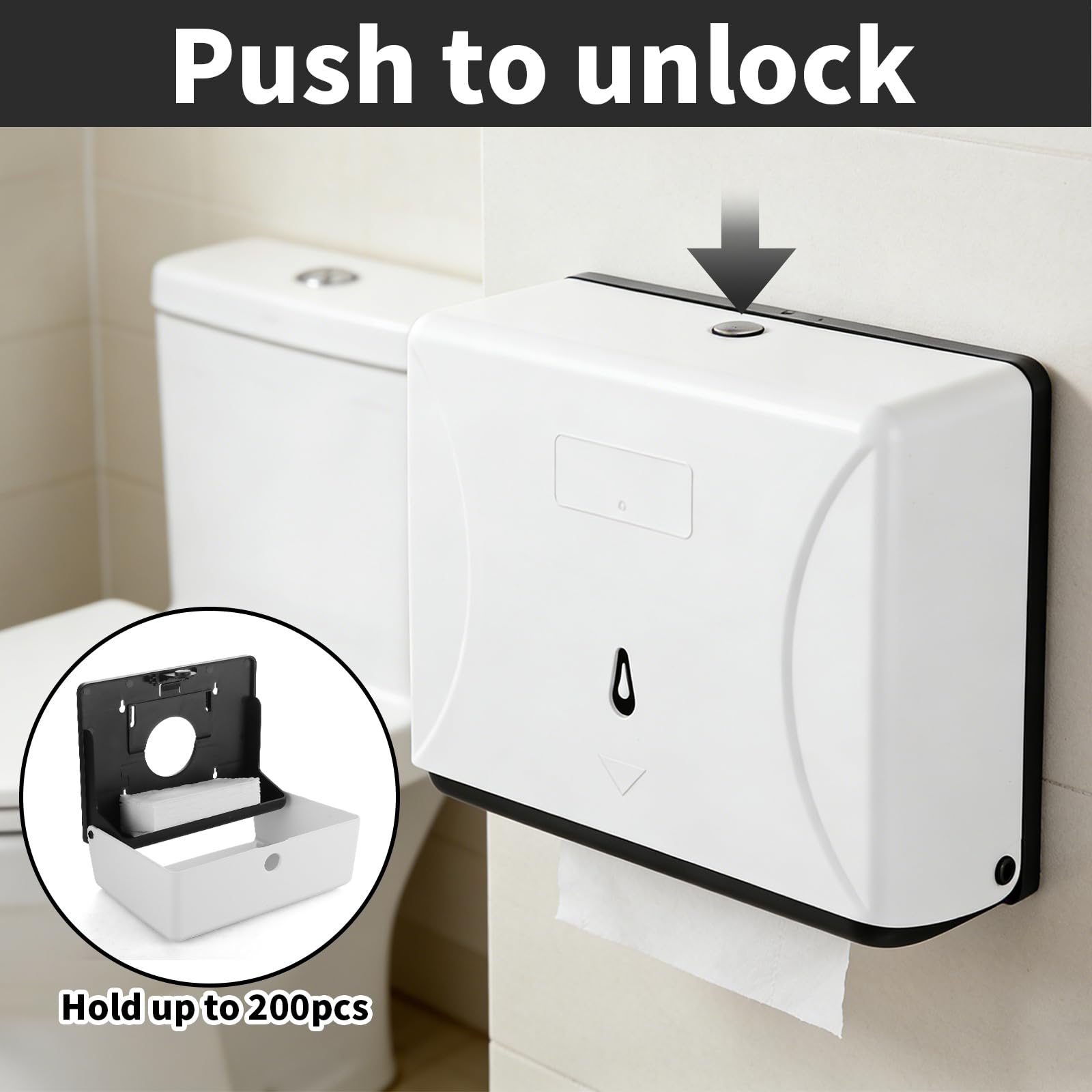 Paquete de 2 dispensadores de toallas de papel, dispensador de toallas de mano montado en la pared, dispensador de toallas de mano de papel plegable en C/múltiple, dispensador de toallas de mano