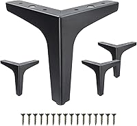 Vista 20 de GOSCHE Patas de metal para muebles de 4 pulgadas, patas negras para muebles, juego de 4, patas de repuesto de estilo moderno para sofá, silla, cama
