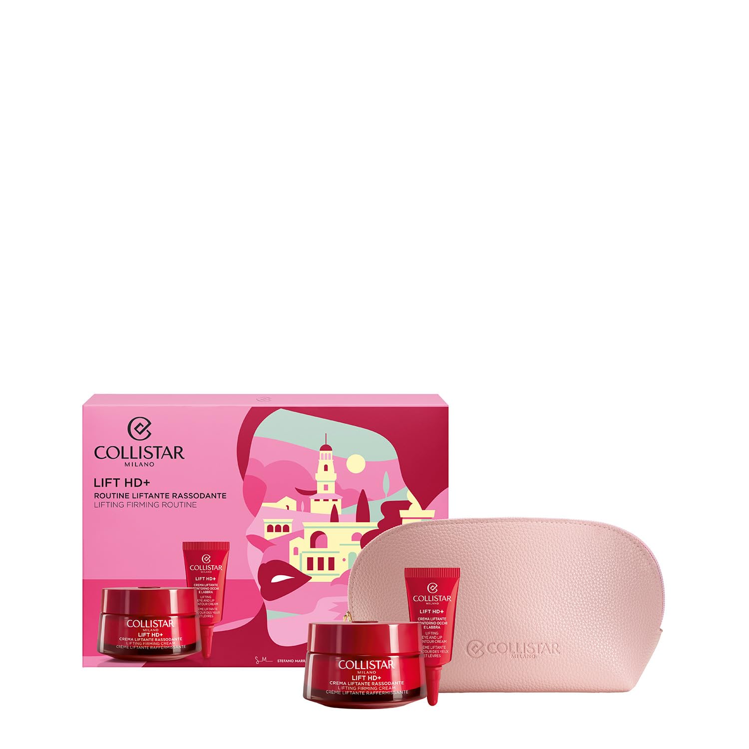 Collistar Lift HD+ Cofanetto Donna, Kit Viso Regalo con Pochette e Trattamento Antirughe Rassodante Liftante, Kit Viso con Crema Viso 50 ml + Contorno Occhi 5 ml