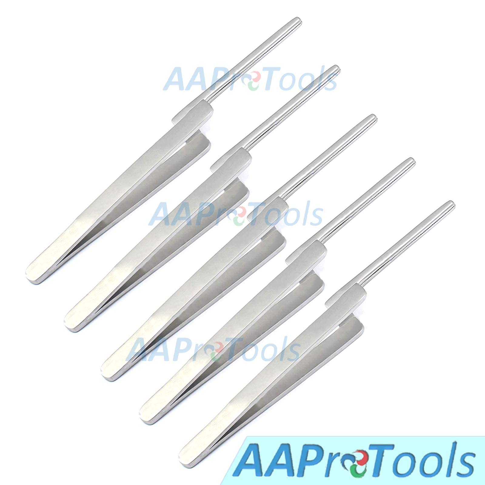 AAProTools 5 Pcs Dental Articulating Paper Tweezers, Stainless Steel Instrument Holding Forceps Holder Straight for Articulating Paper