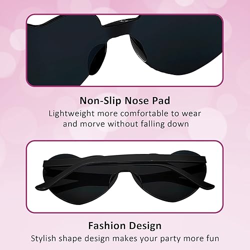 Miniatura 3 de KIWILEPI Bachelorette Party Sunglasses, Heart Shaped Sunglasses Team Bride Wedding Bachelorette Tribe Bridesmaids Gifts